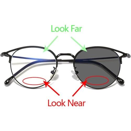 Fashion Women Photochromic Bifocals Reading Glasses magnifier Men Look Near Far Presbyopia Sunglasses Double Eyebrow TR90 Leg N5