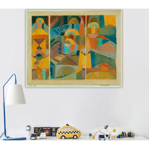 Paul Klee《Temple Gardens》Abstract Canvas Oil Painting Artwork Poster Picture Wall Hanging Decor Home Living Room Decoration