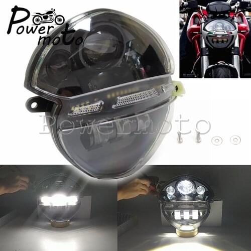 Front LED Headlight Assembly High / Low Beam Motorcycle Daytime Running Headlamp for Ducati Monster 695 696 795 796 1100 2008-13