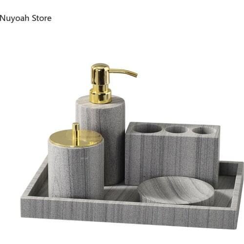 Bathroom Supplies Marble Bathroom Set Nordic Luxury Toothbrush Holder Soap Dish Lotion Bottle/Bathroom Decoration Accessories