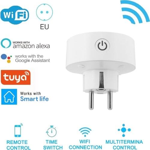 Remote Control Sockets 10A EU Smart Wifi Power Plug Smart Home Wifi Wireless Socket Outlet Works with Alexa Google Home