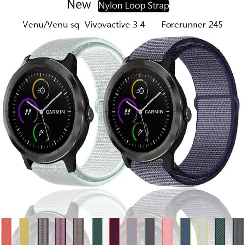 Nylon Strap for vivoactive 3 4 Replacement Bracelets Watchband Sport Loop Wristbands for Garmin Forerunner 245/645 Venu Belts