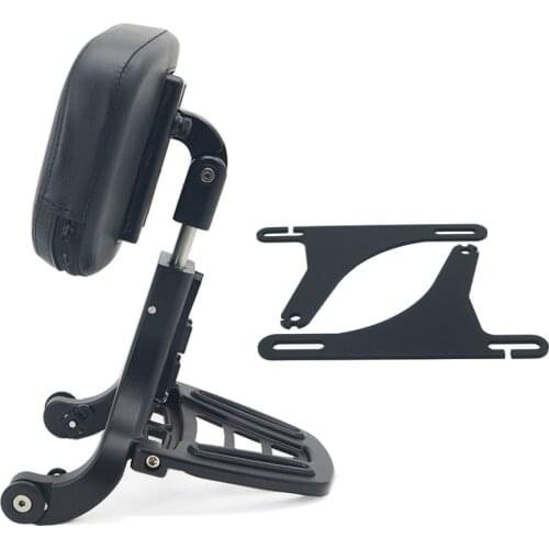 Multi-Purpose Driver Passenger Backrest Black Chrome For Harley Dyna 2001-2017