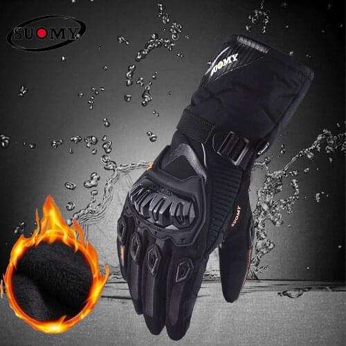 Suomy Winter Warm Cotton Motorcycle Gloves 100% Waterproof Windproof Touch Screen Gloves Guantes Moto Luvas Motosiklet Eldiveni