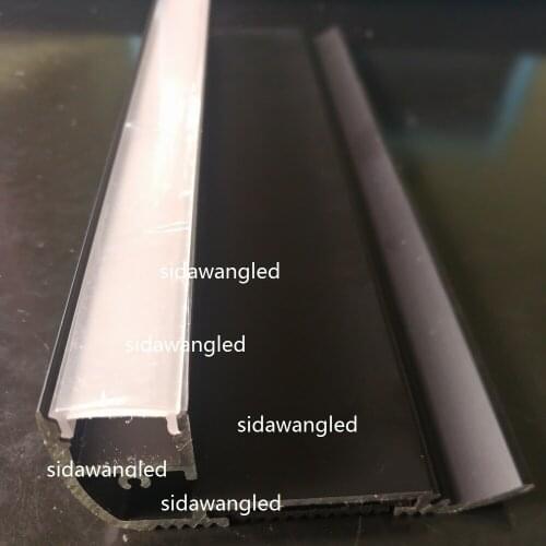 10sets/lot, 1000mm length Stair Mounted Aluminum led channel, Black Anodized Stair Mounted Led Aluminum profile ALP024-R