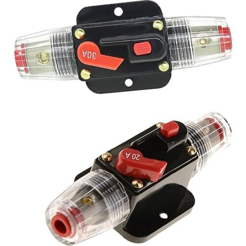 2Pc 12V DC 20A 30A AMP Car Audio Inline Circuit Breaker Fuse Holder Inverter