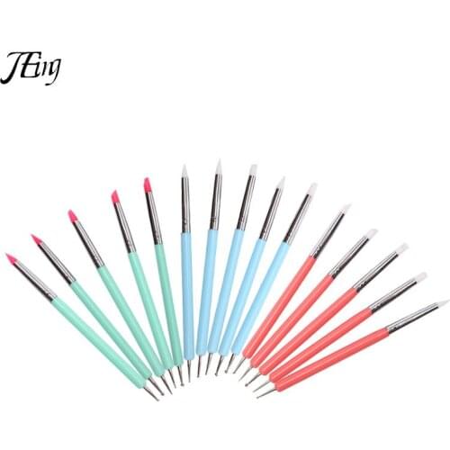 5pcs/set 2 Way Pottery Clay Ball Styluses Tools Polymer Clay Sculpture Tool Nail Art Carving Tools Silicone Shapers Dotting Tool