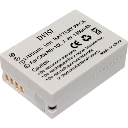 DVISI 7.4V 1300mAh NB-10L batteries NB 10L Camera Battery for Canon SX40 HS SX40HS SX50 HS SX50HS G1 X G1X G15 G16 SX60 HS G3X