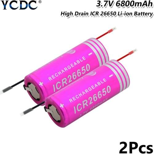 Hot 2-10PCS Original Hot 26650 battery For 26650A 3.7V 3100mAh High Capacity 26650 Li-ion Rechargeable Battery with nickel