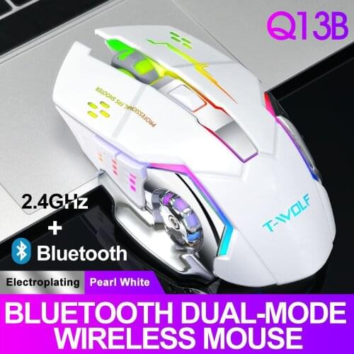 Q13BMouse wireless bluetooth dual-mode rechargeable luminous mouse gaming mouse, Bluetoothdual-mode!6 key,For Computer PC Laptop