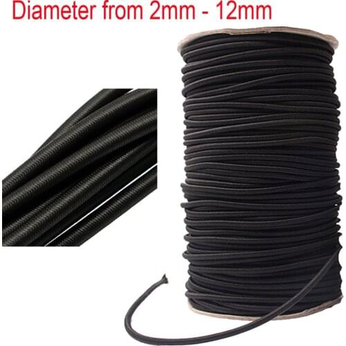 Black White Strong Elastic Rope Bungee Shock Cord Stretch String for DIY Jewelry Making Outdoor Project Tent Kayak Boat Bag
