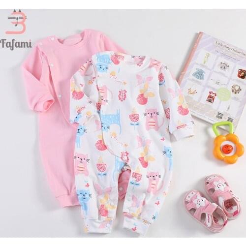 Rompers Baby Clothing for Newborn Cotton Winter Baby girl romper Baby Clothes Autumn babies pink cat children jumpsuits infant
