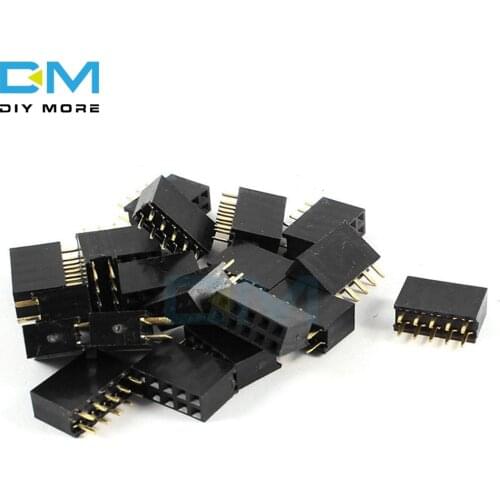 10PCS 2X5Pin 2x5 2*5 10P 2.54mm Double Row Female Straight Header Pitch Socket Pin Strip 10PIN Connector