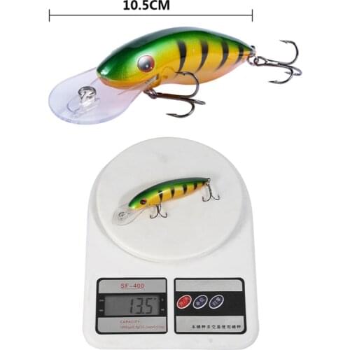 Artificial 10.5cm/13.5g Floating ABS Plastic Hard Bait Bionic Bait 3D Eyes Wobbler 6# With High Carbon Steel Three Hook
