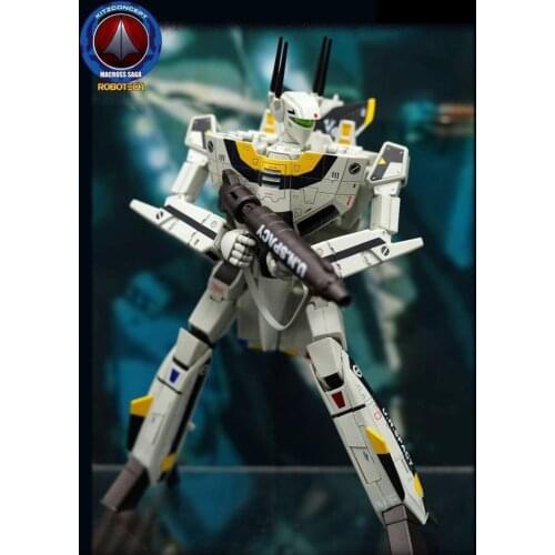 KC Battlestar 1:72 Macross Series VF-1S Captain Fokker Yellow Black Skeleton Machine Reprint Fully painted and completely deform