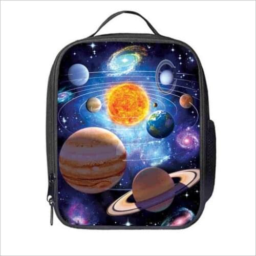 Space Stars Lunch Bag Customized Galax Teenagers Boys Girls Kid School Thermal Cooler Insulated Tote Lunch Box