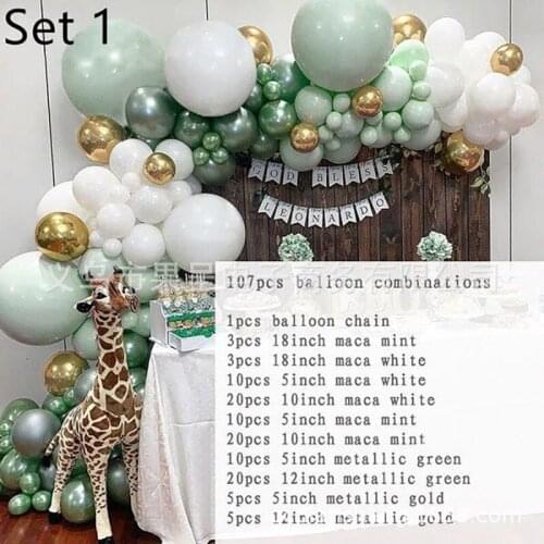 Hot Selling Metal Marlon Latex Balloon Baby Birthday Party Room Decoration Balloon Chain Set birthday decoration balloons