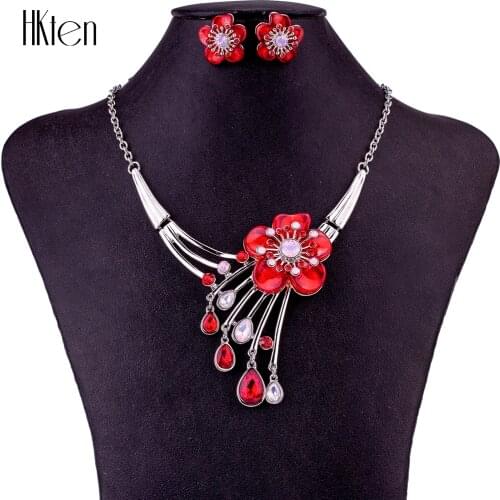 MS1504728 Fashion Jewelry Sets High Quality Necklace Sets For Women Jewelry Multicolored Resin Crystal Flower Design Party Gift