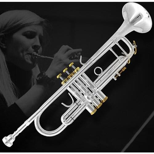 New MFC Bb Trumpet TR190S-37 Silver Plated Gold Key Music Instruments Profesional Trumpets Mouthpiece Accessories Included Case