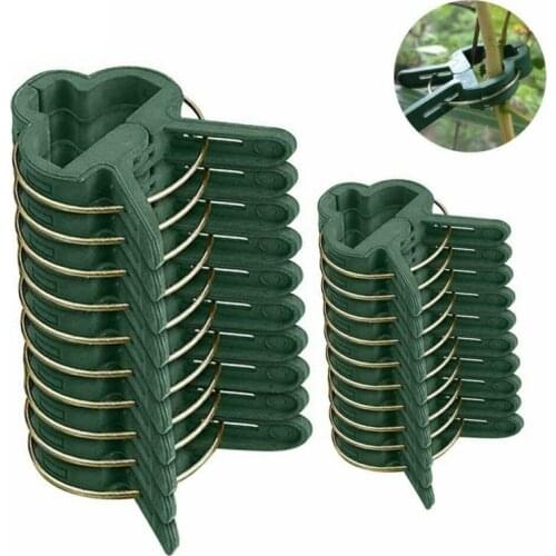 NEW 20pcs S/L size Plant Support Clips With zinc Reusable clamps For Plants Hanging Vine Garden Greenhouse Vegetables Tomatoes