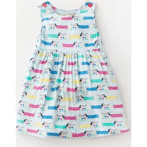 Little Maven 1-6 Years Baby Girls DRESSES 100% Cotton Casual Cartoon Summer Sleeveless DRESSES For Kids Girls Children Clothing