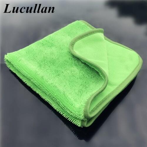 Lucullan 50X70cm 650 GSM Long Twist Pile Car Glass Paint Drying Towel Microfiber Auto Detailing Clothes
