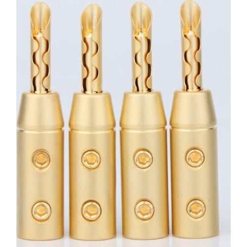 Preffair BA1419 12PCS Gold Plated Z type Banana plug HIFI Speaker Banana Plug Male Connector