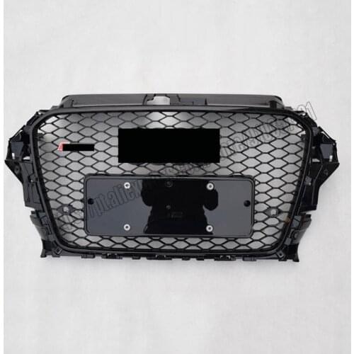 For Audi A3 S3 8V 2013 2014 2015 2016 Front Grill Honeycomb RS3 Style Gloss Black