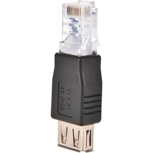 RJ45 Male to USB Female Ethernet Adapter Connector Plug Socket LAN Network Router C3R5
