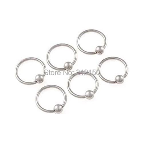 SaYao 6pcs/lot 16G 1.2mm Free shipping Nostril Nose Ring Body Piercing Jewelry Stainless Steel Nose Stud Nail tragus ring