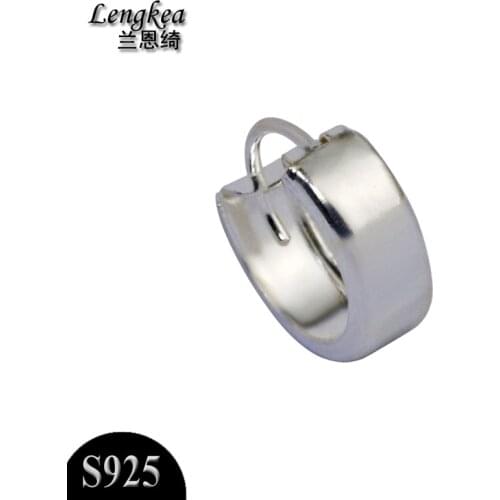 Free shipping,male female single 925 silver stud earring girls boys brief glossy ear buckle accessories 2 sizes,gift