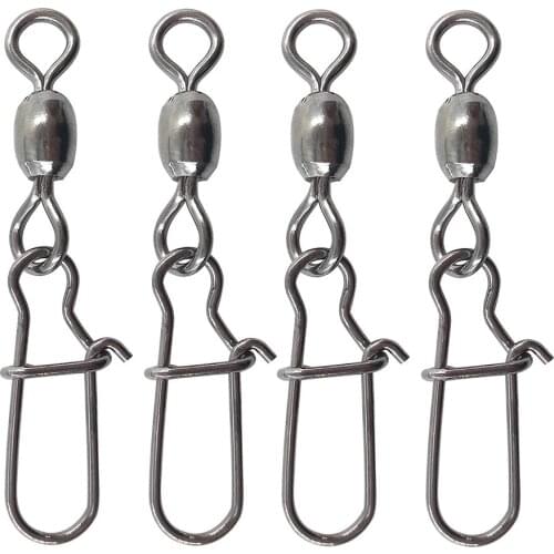 Shaddock 50Pcs Fishing Swivels Snaps Crane Swivels With Duo-Lock Snap Fishing Tackle Accessories Hook Line Connector