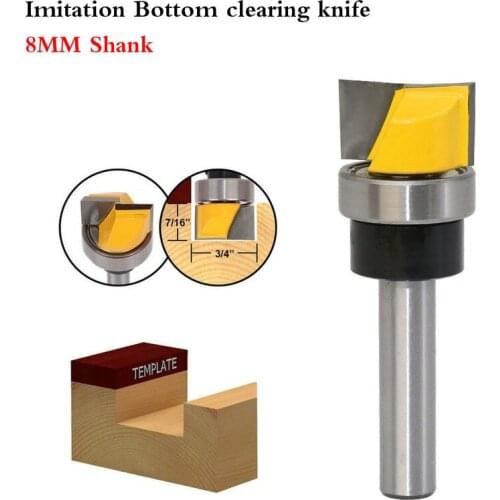 1PC 8MM Shank Hinge Mortise/Template Router Bit - 3/4"W X 7/16"H Bottom Cleaning Straight end mill trimmer cleaning flush trim