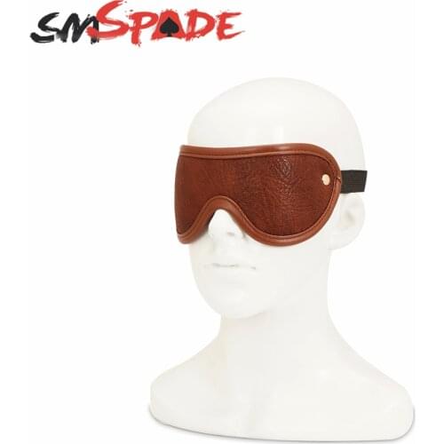 SMSPADE Leather BDSM Bondage Fetish Slave Sex Toys For Couples Blindfold Bondage Sex Restraints Kit Erotic Adult Sex Cosplay