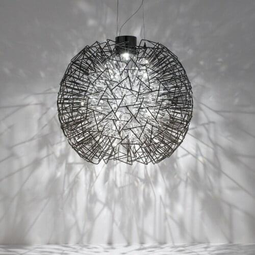 Modern small spherical crystal chandelier, light luxury art creative dining room bedroom fitting room art dandelion lamp