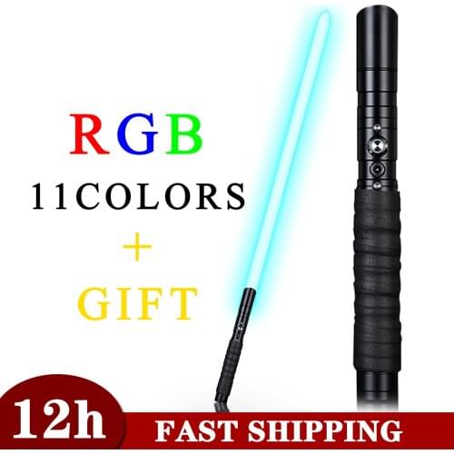11 Changing Color Lightsaber RGB Jedi Luke Force FX Blaster Laser Sword Black Metal Hilt Custom Engraved Saber 3 Sets Soundfonts