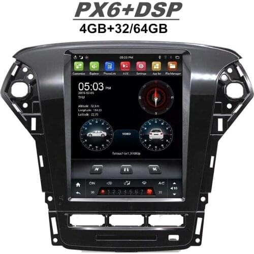 Tesla Vertical Screen 9.7" PX6 Android 9.0 Car Radio DVD GPS Navigation for Ford Fusion Mondeo MK4 2011-2015 Multimedia Player