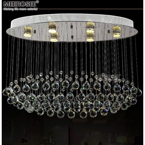 Top K9 Crystal Chandelier Modern Luxurious Clear Crystal lighting fixture GU10flush mounted lamp for Hotel Project fast shipping