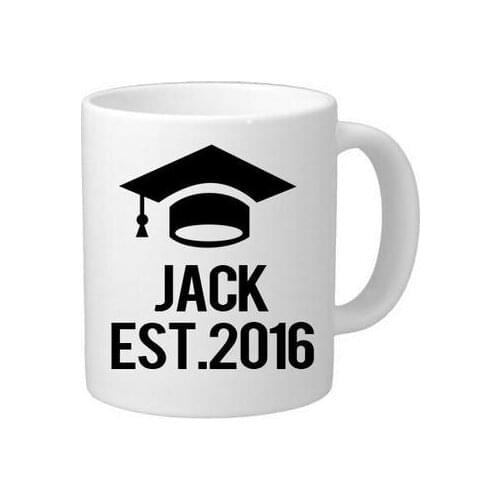 Unique Ceramics White Coffee Mug,Funny Graduation Gift For Best Friend,Personalized Name And Date Coffee Mug,Custom Coffee Cup