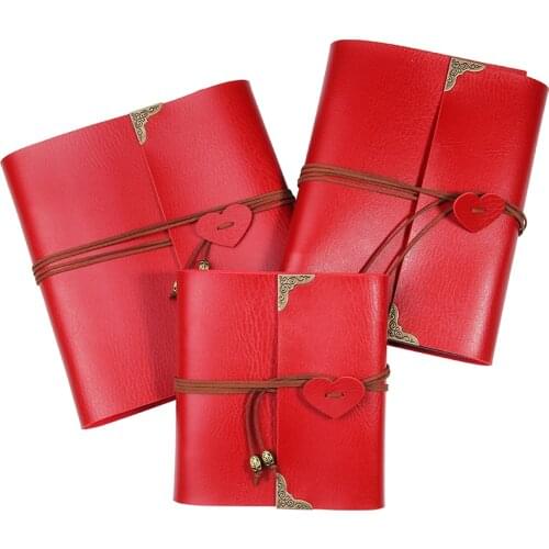 High Quality Red Leather 30 Black Paper Sheets Card Love Theme Wedding DIY Album Handmade Vintage Photo foto Scrapbooking Album