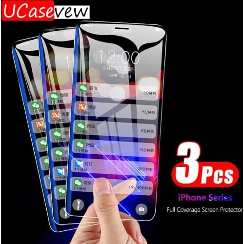 3 PCS Tempered Glass Coverage Film Screen Protector for iPhone 7 8 Plus SE 2020 12 Mini 11 X Xs XR Pro Max HD Screen Protection