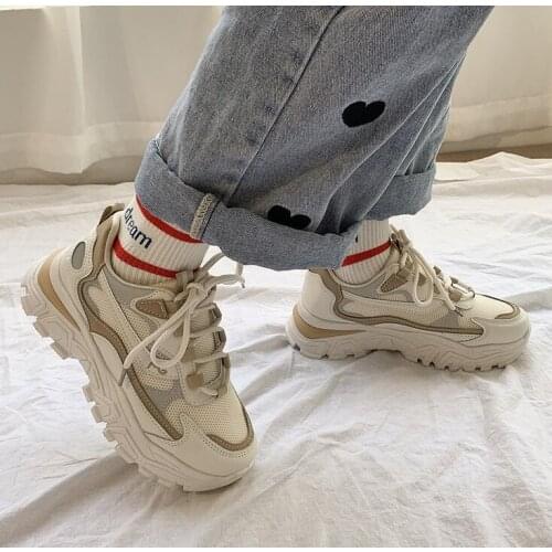 Women Platform Shoes Summer Sneakers Female Mesh Breathable Trainers Casual White Sport Outdoor Comfortable Chunky Sneakers