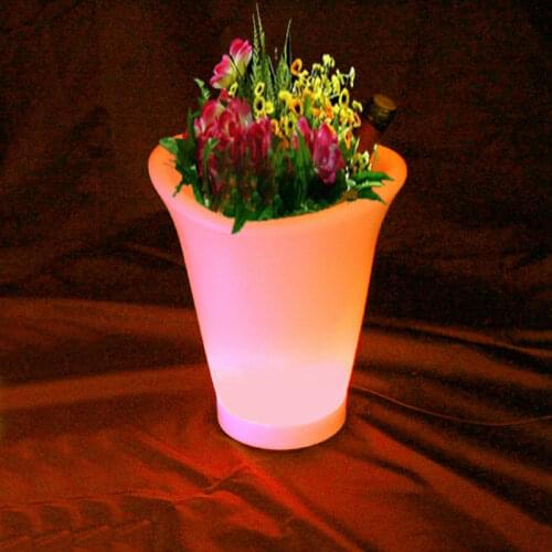 L25*W21*H28cm 16 Color Changing LED Flower Pots Illuminated Flower Planter with 24 keys Remote Control Free Shipping 1pc