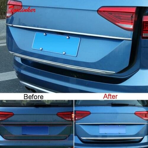 Tonlinker Exterior Tailgate/Bumper Cover Sticker For Volkswagen Touran L 2016-21 Car styling 4pcs Stainless steel Cover sticker