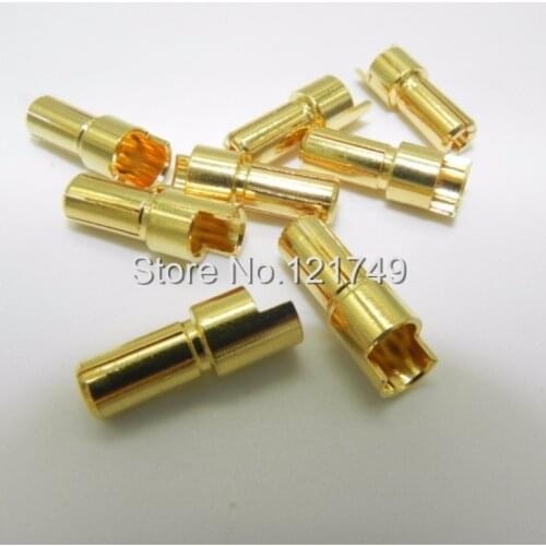 500 pairs / lot 5.5MM gold plating bullet Plugs banana connector for silicone cable DU0088