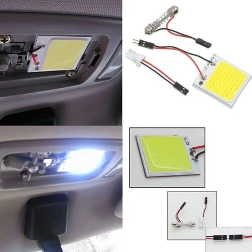 8PCS White 48 SMD COB LED T10 4W 12V Car Interior Panel Light Dome Lamp Bulb