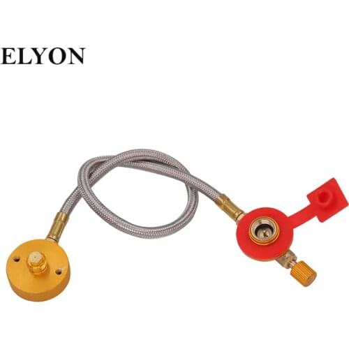 ELYON Outdoor Camping Gas Stove Head Valve Adapter Converter + Hose Connecting Line + Air Nozzle Outdoor Stove Accessories