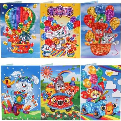 5D DIY Diamond Painting Cartoon Cards New Arrival Diamond Embroidery Mosaic Art Kits Birthday Greeting Postcards