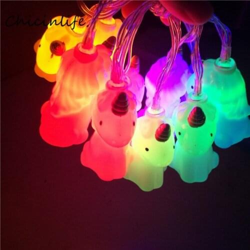 Chicinlife 1set Unicorn Led Night Light Chain Christmas New year Party Outdoor Decoration Kids Room hanging decoration