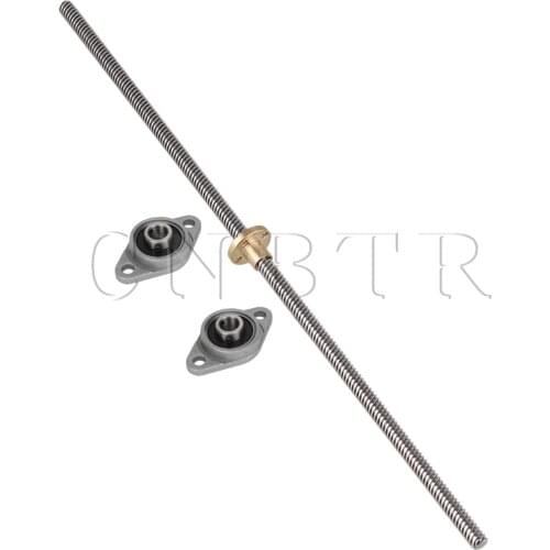 CNBTR Vertical 8mm 350mm Length Lead Screw Rod Flange Pillow Block Set